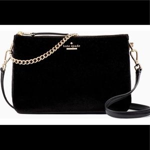 Kate Spade Dawn Velvet Madelyn (black, NWT)